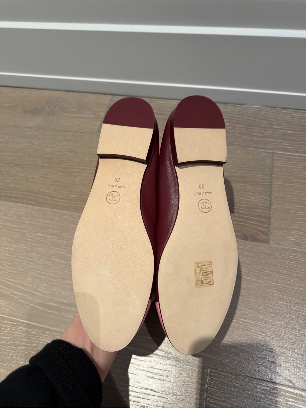 Chanel Spring 2026 burgundy/pink ballerinas size 39 new - Picture 2 of 3